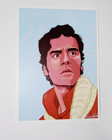 art print of poe from star wars with a matte finish