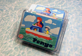 a wax melt label that pictures ponyo and sasuke from ponyo. it reads "ponyo, wax melt, 3 ounces"